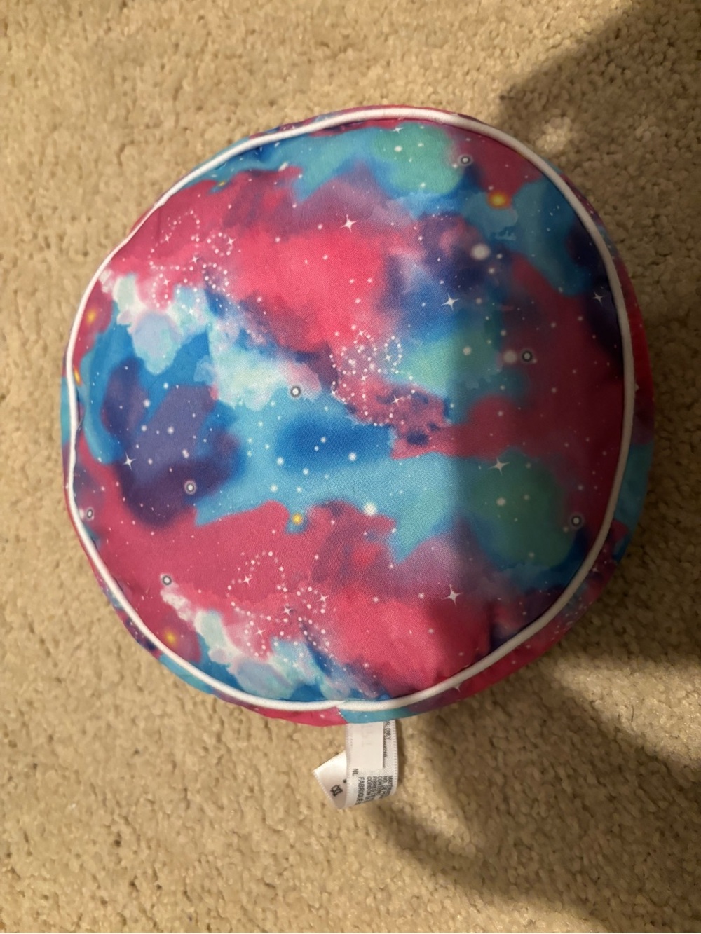 American Girl Round Dog Bed Galaxy Pillow in Pink, Blue & Purple